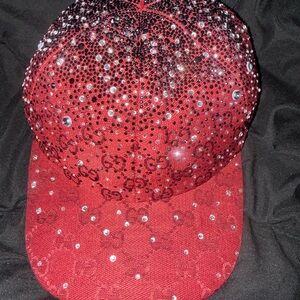 Gucci Red Cap with Brown Interior